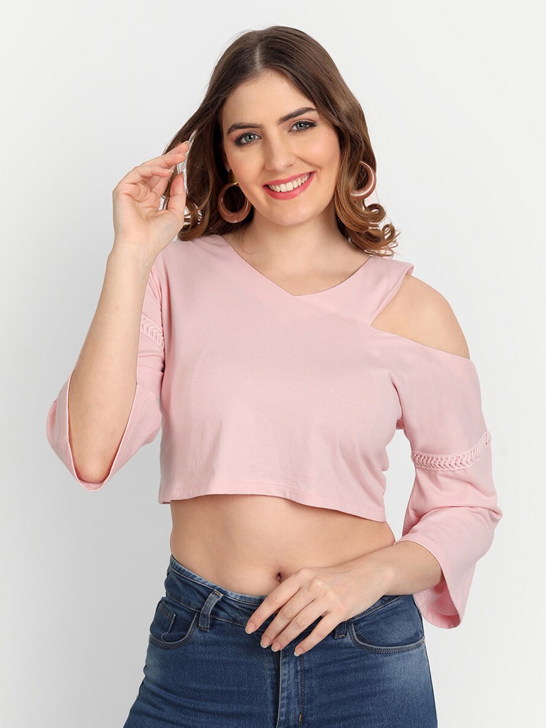 

DOLSU Women Crop Top, Peach