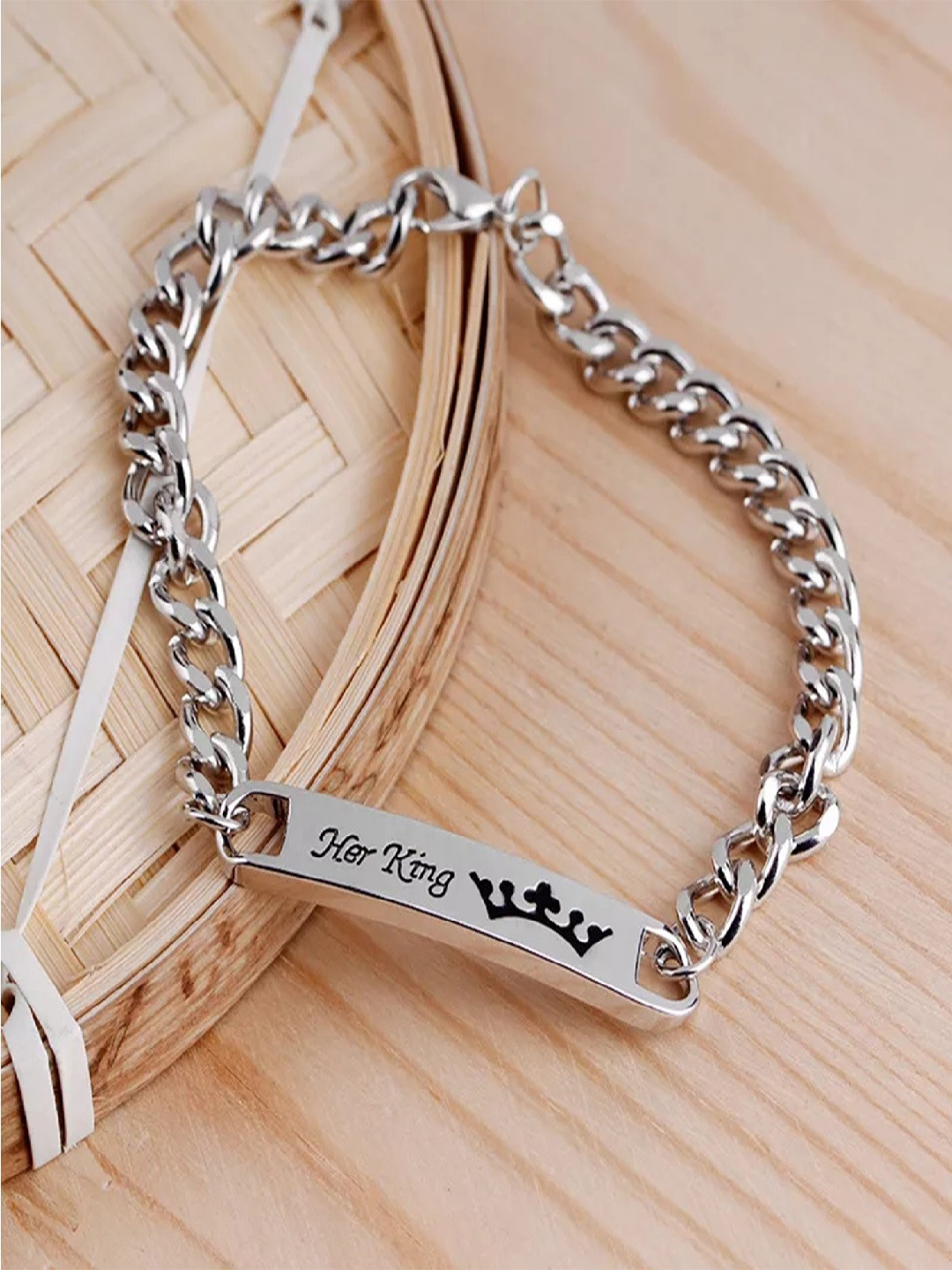 

Mahi Women Rhodium-Plated Link Bracelet, Silver