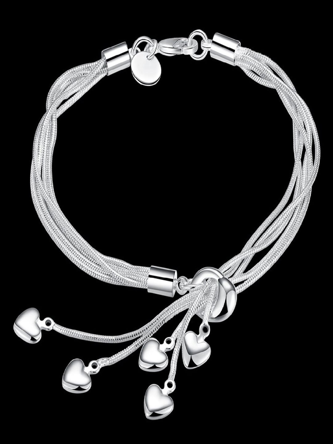 

Mahi Women Rhodium-Plated Link Bracelet, Silver