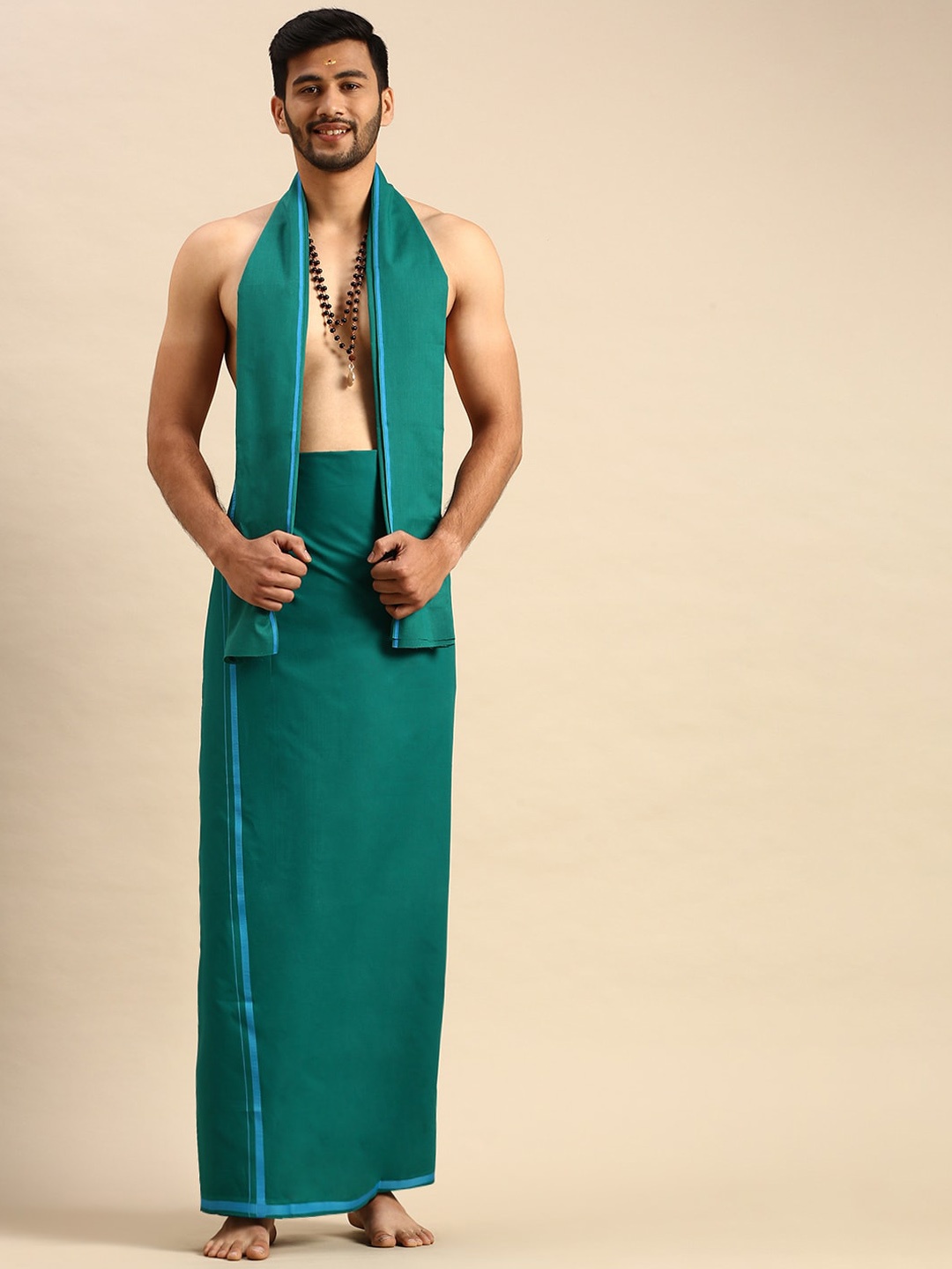 

Ramraj Men Pure Cotton & Towel Set, Green