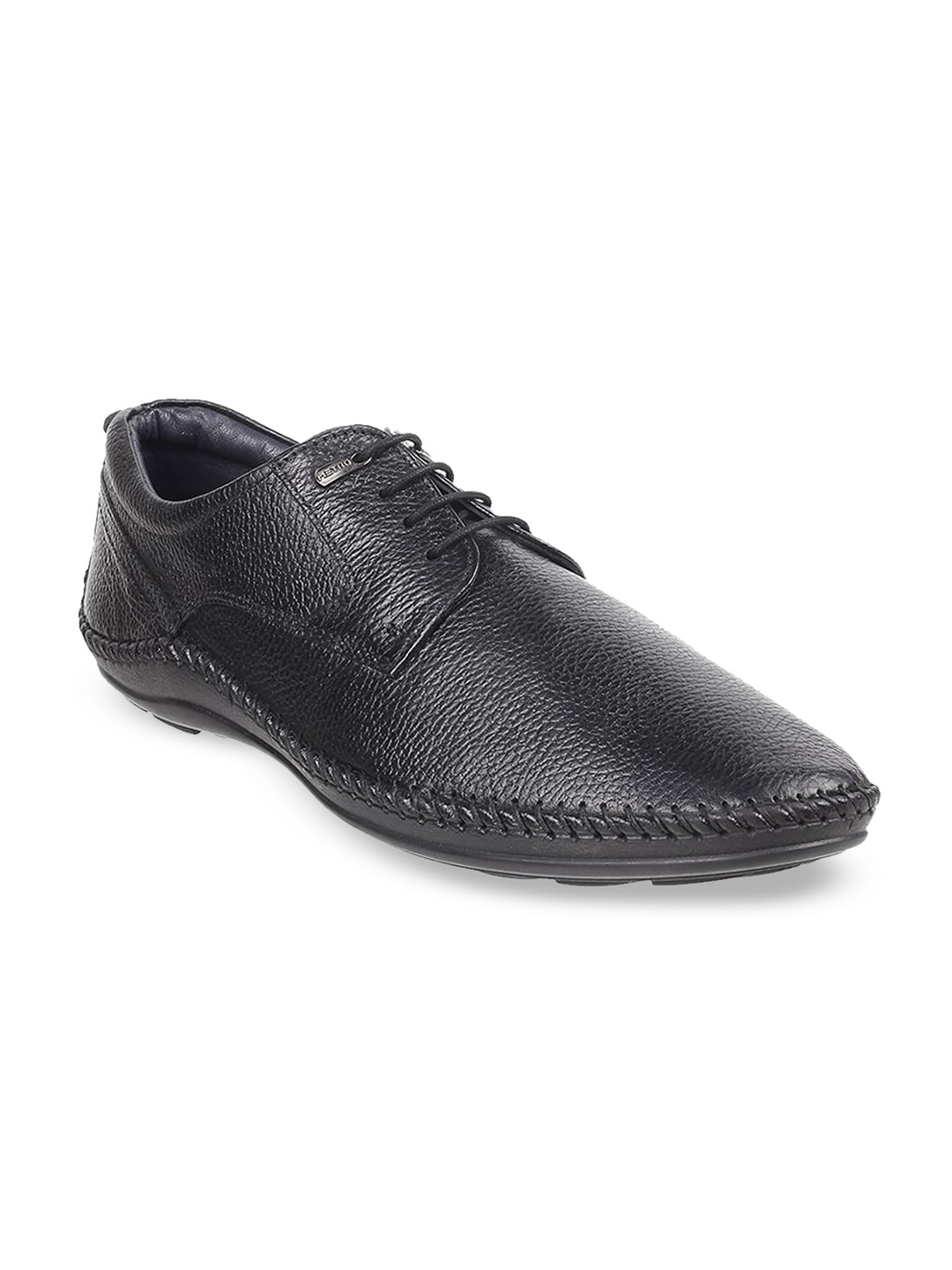 

Metro Men Textured Leather Derbys, Black