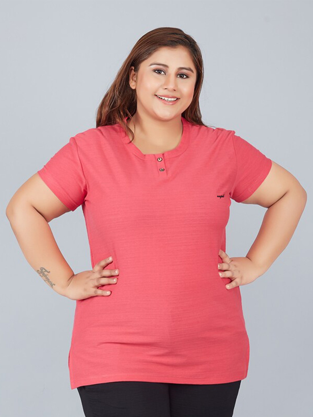 

CUPID Plus Size Cotton Top, Pink