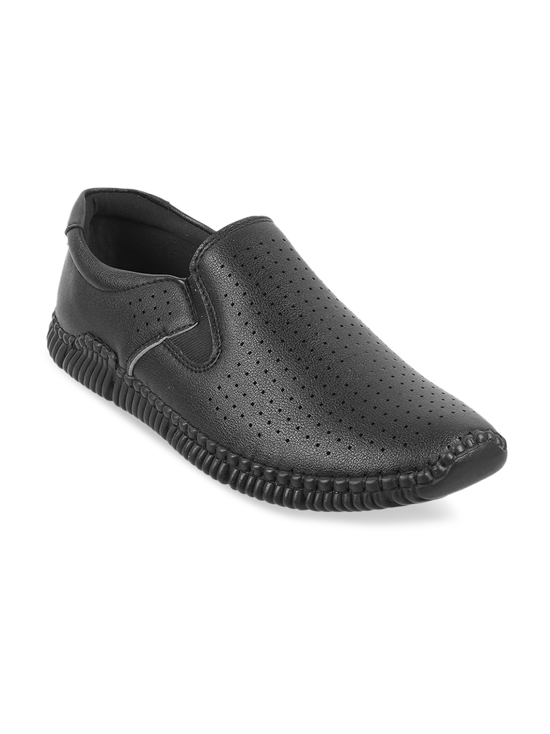 

WALKWAY by Metro Men Perforations Slip-On Sneakers, Black