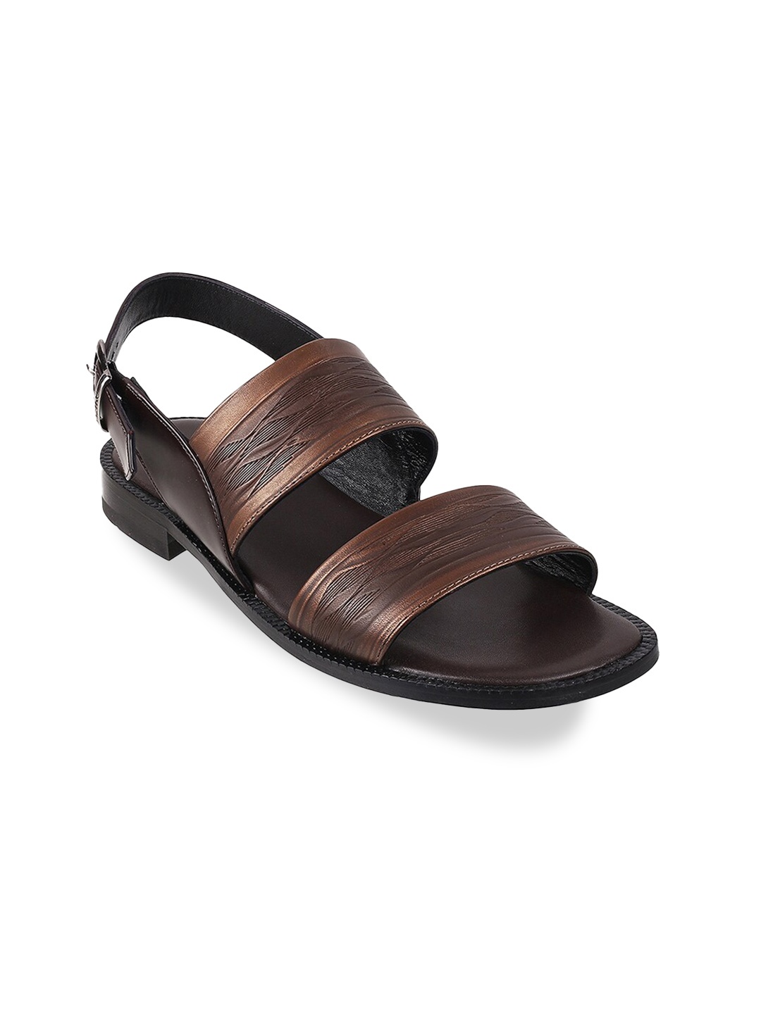 

DAVINCHI Men Leather Comfort Sandals, Black