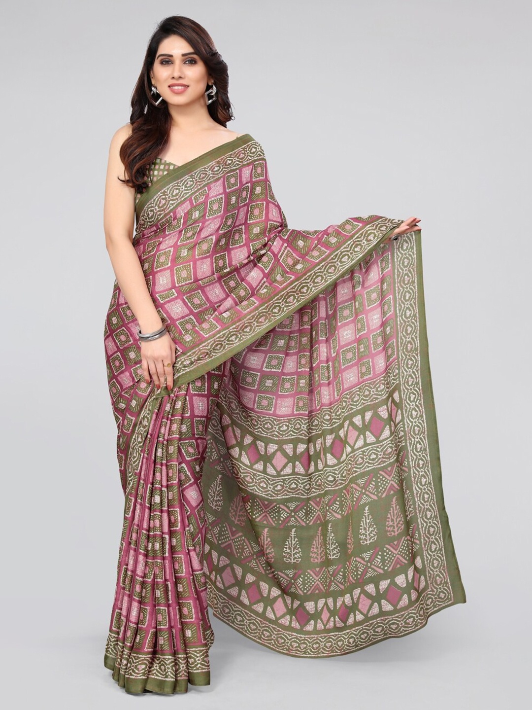 

KALINI Chiffon Saree, Pink