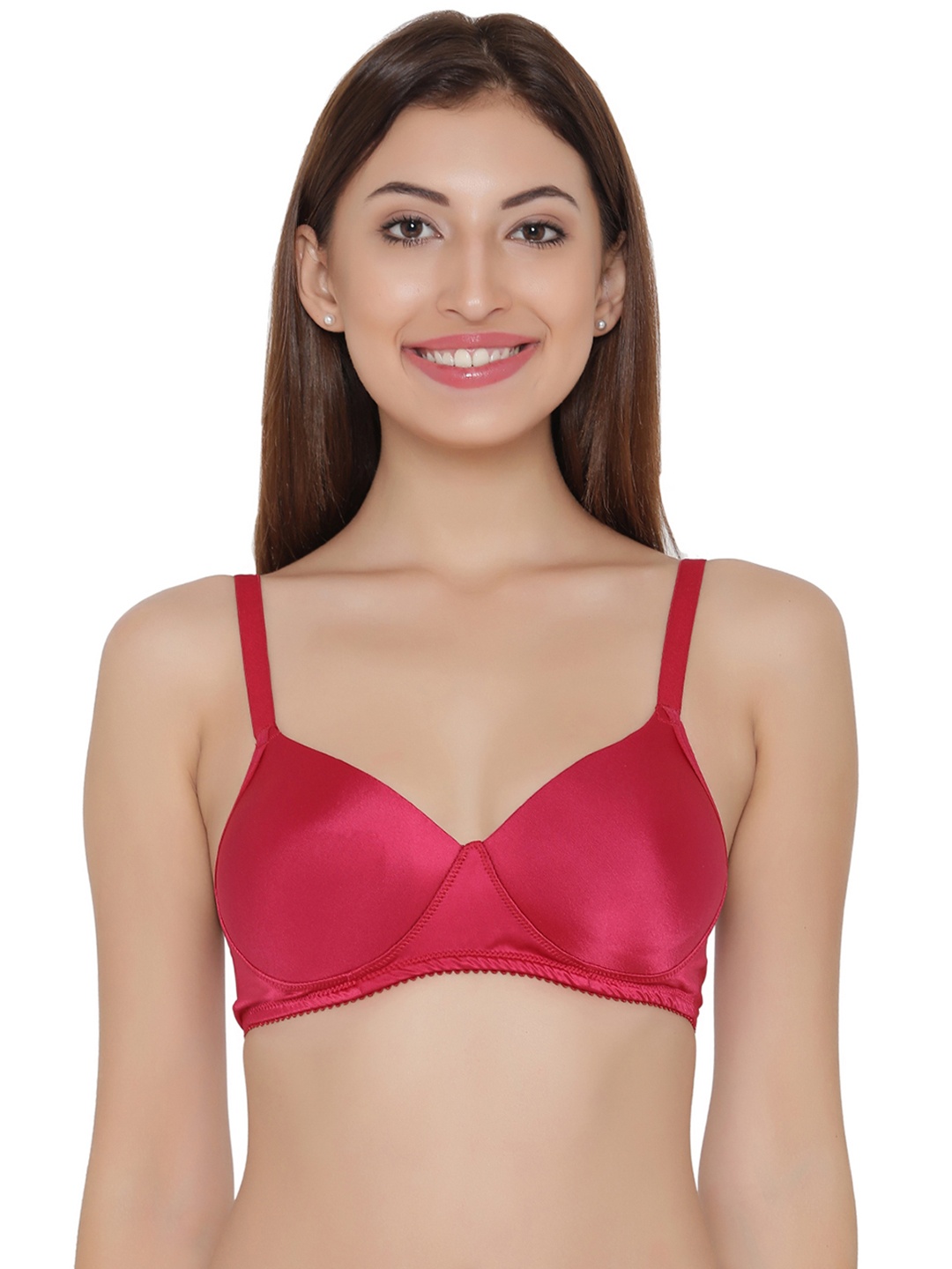 

Clovia Non-Wired Padded Push-Up T-Shirt Bra, Maroon