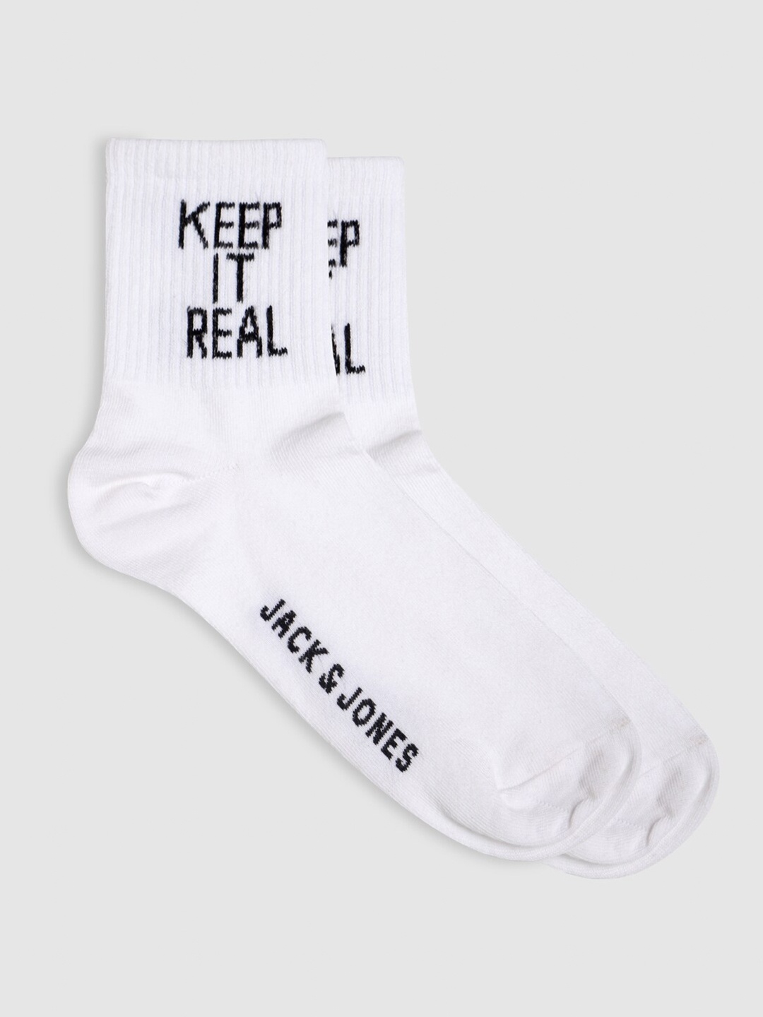 

Jack & Jones Jac Trevor Tennis KTP M Men Patterned Cotton Ankle-Length Socks, White