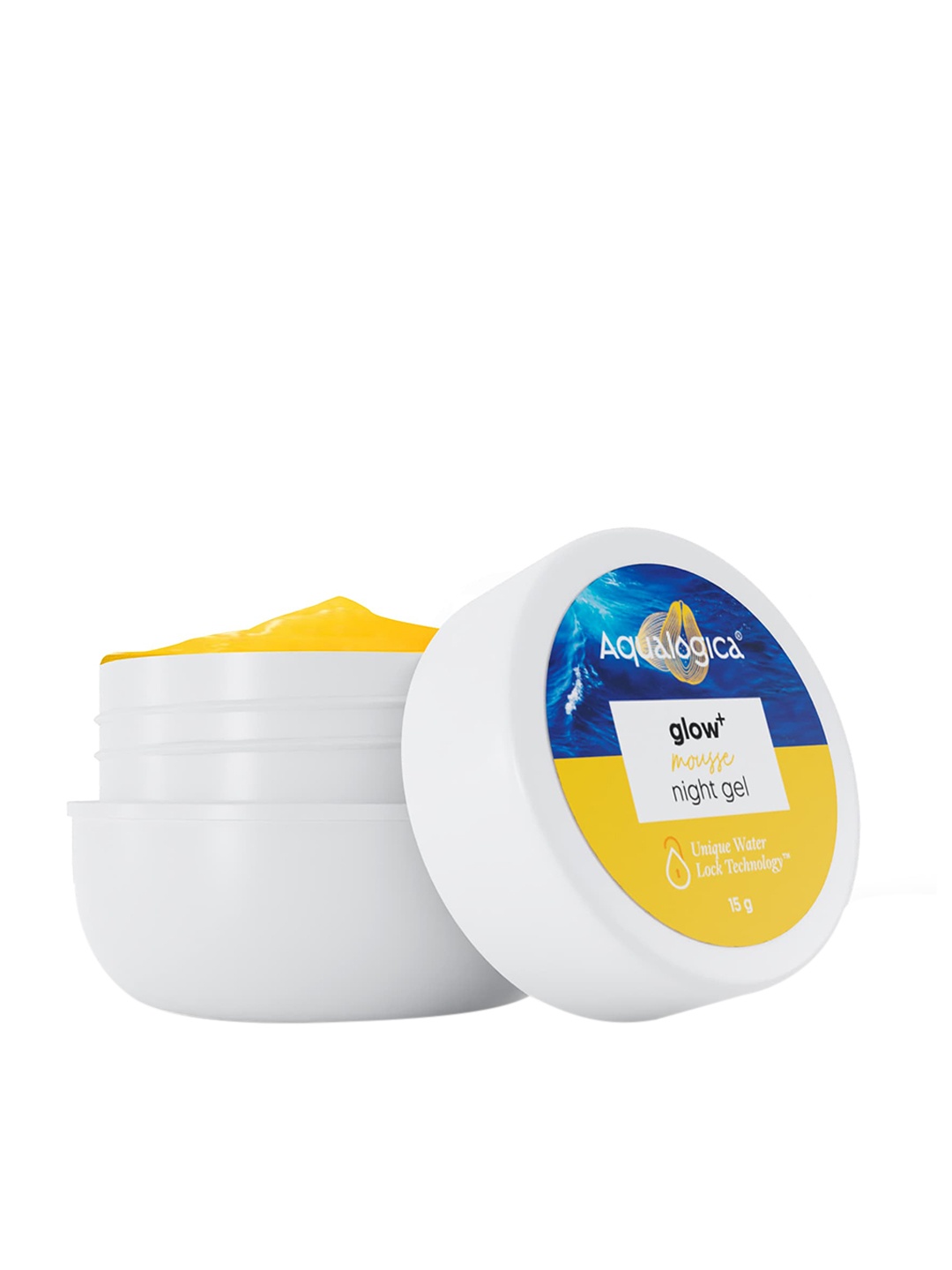 

Aqualogica Unique Water Lock Technology Glow+ Mousse Night Gel 15g, Yellow