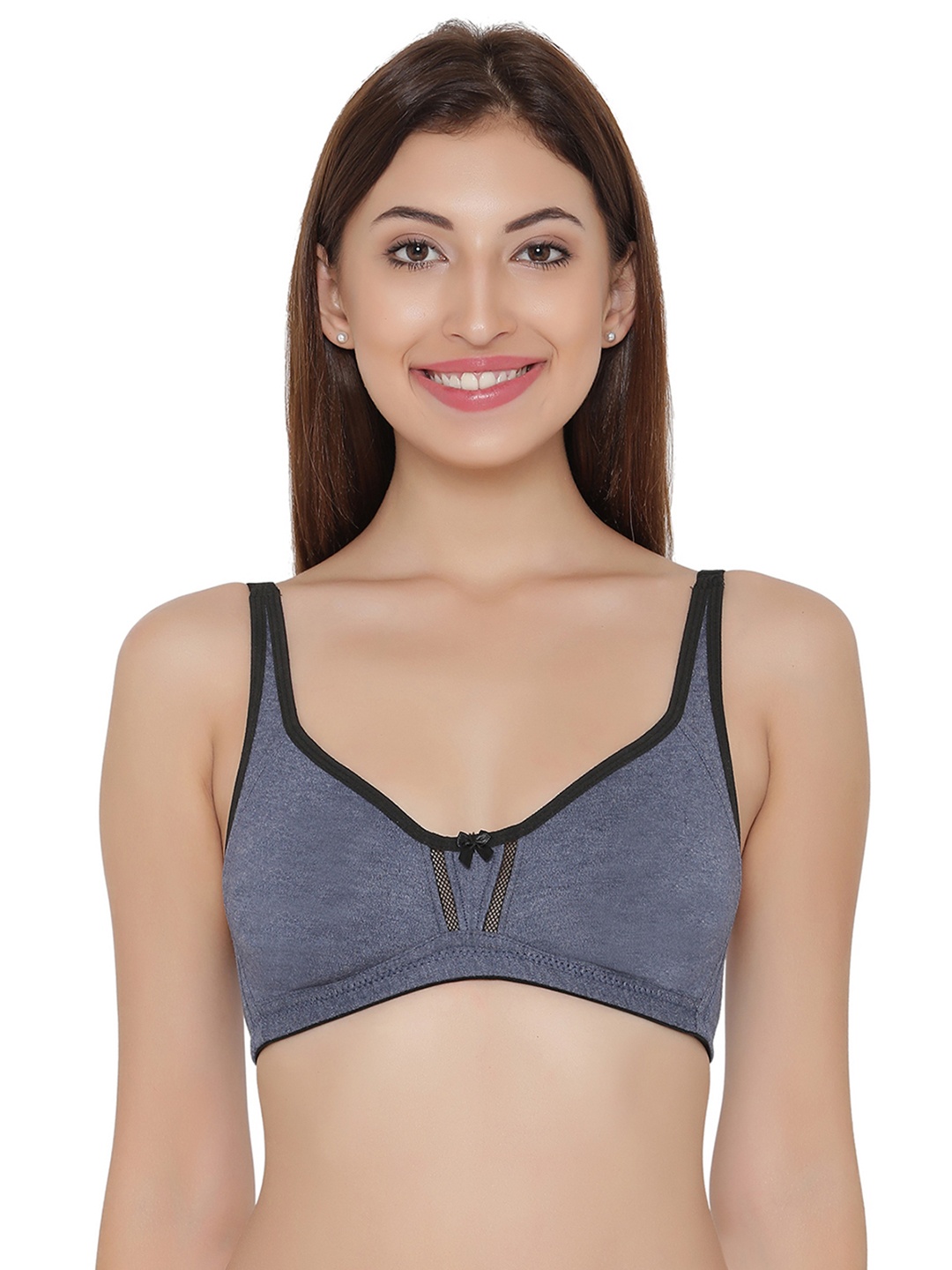 

Clovia Cotton Rich Non-Padded Non-Wired Double Layered Full Cup Bra, Blue