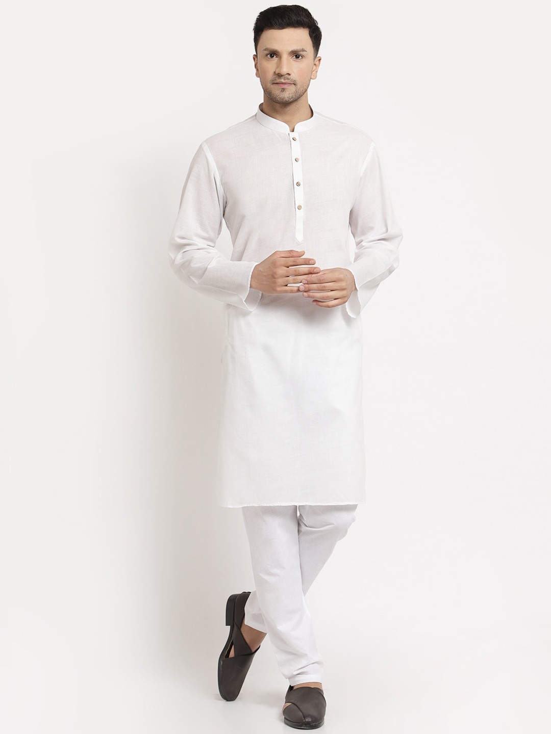 

MOHANLAL SONS Men Mandarin Collar Cotton Kurta, White