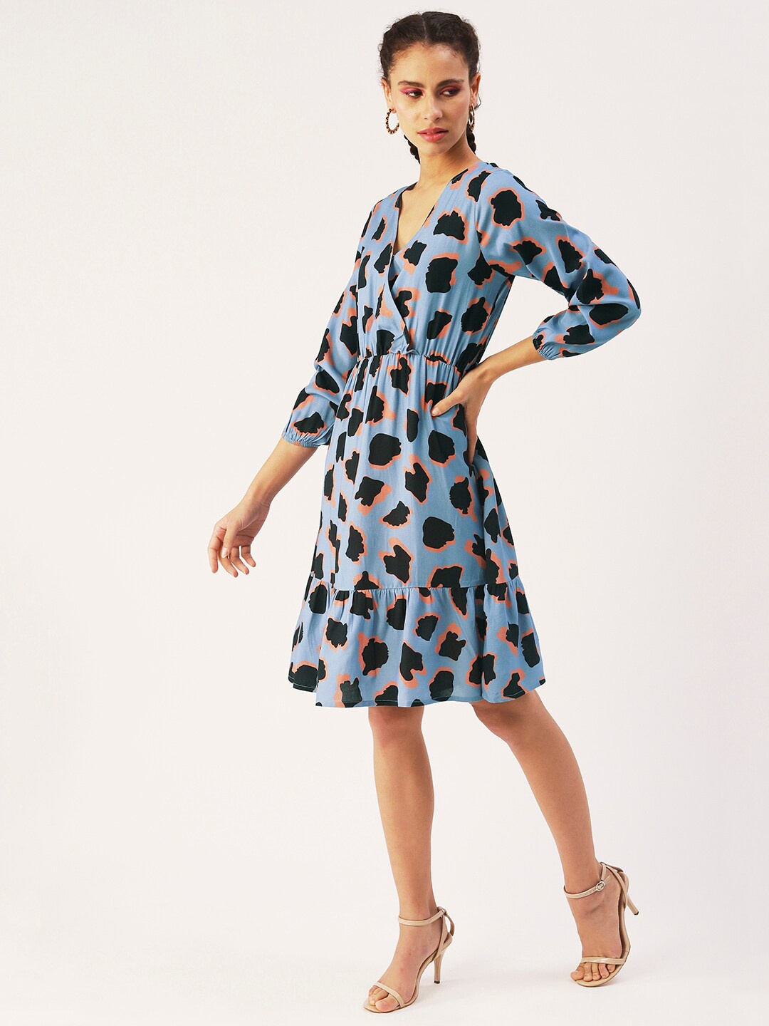 

DressBerry Flounce Flared Dress, Blue