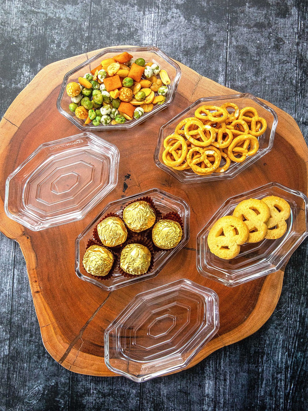 

GOODHOMES Transparent Set of 6 Glass Snack Bowls