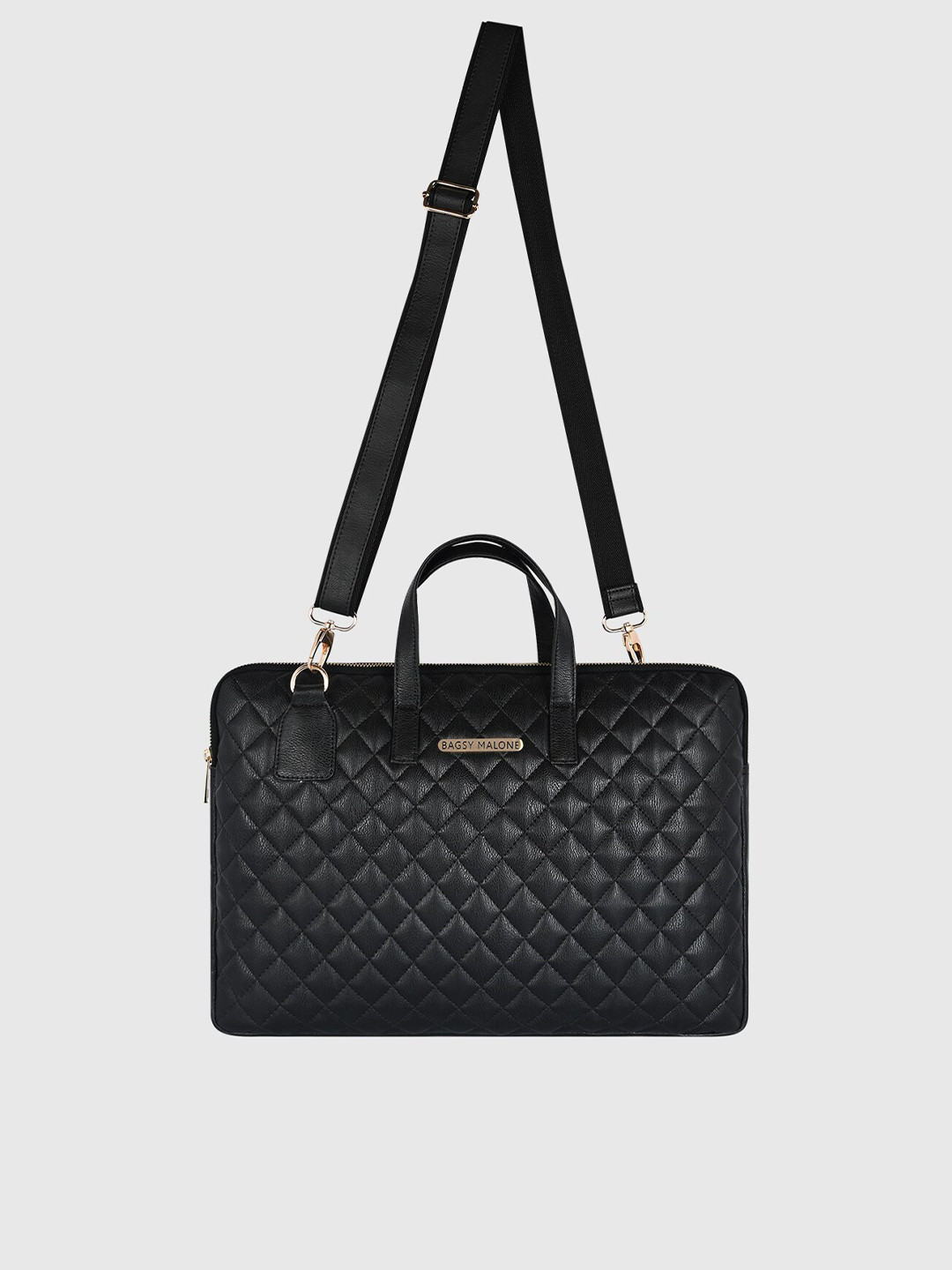 

Bagsy Malone Unisex Black Textured PU Laptop Bag