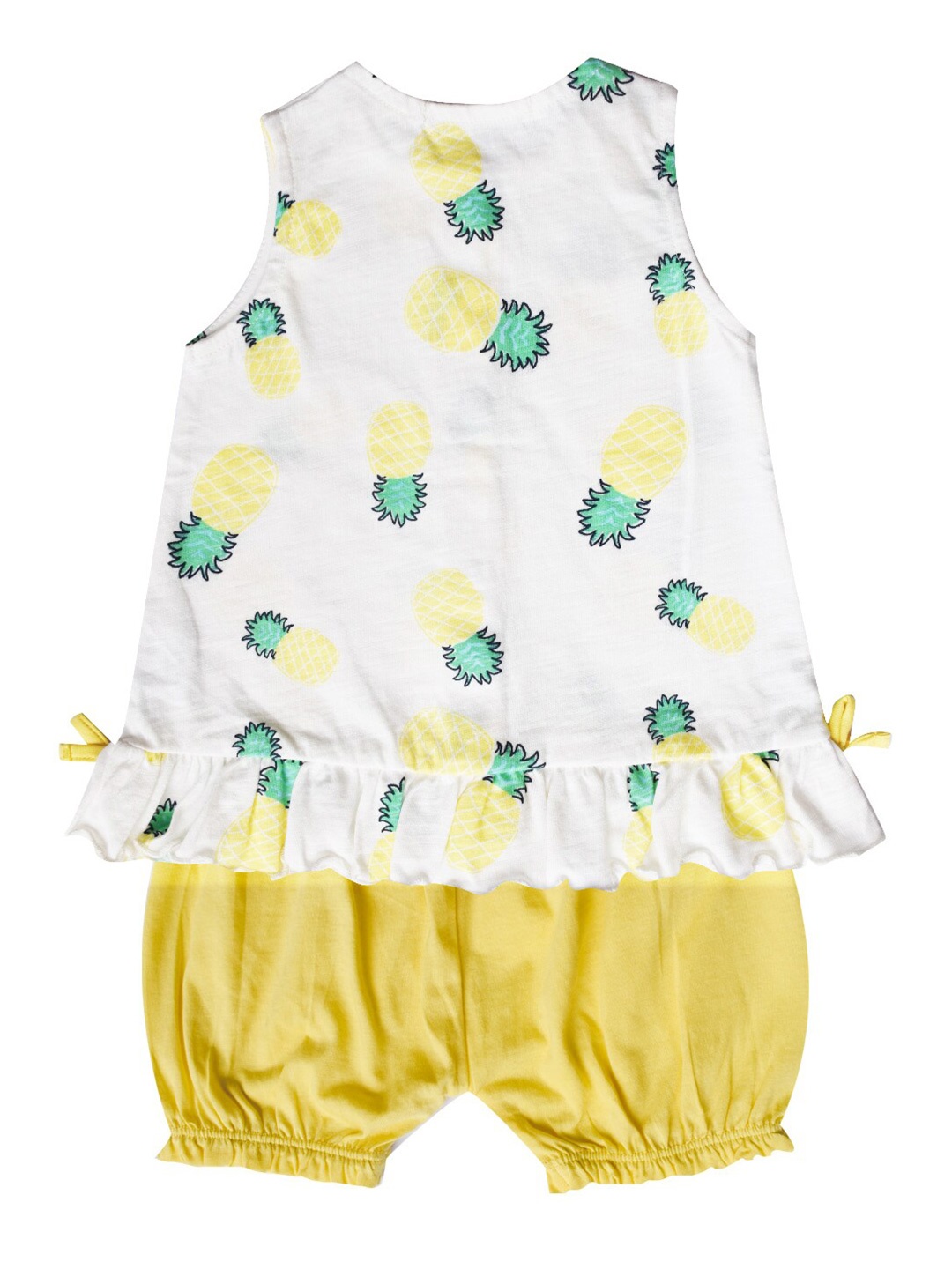

milou Girls Printed Pure Cotton Top with Shorts, White