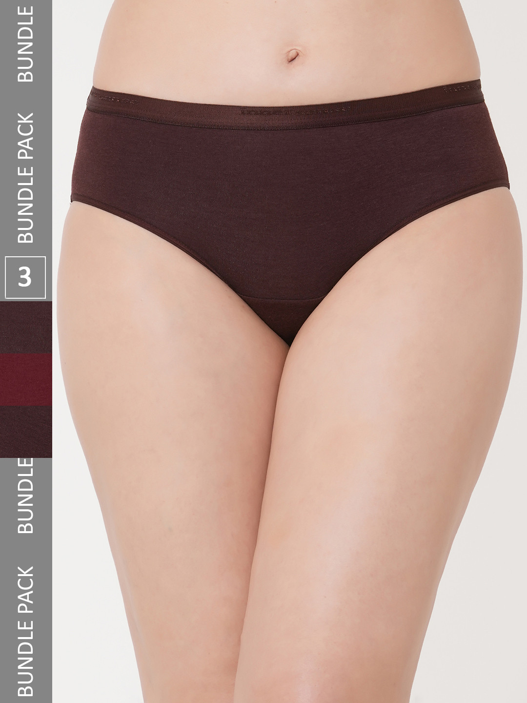 

Inner Sense Women Pack Of 3 Organic Cotton Antimicrobial Hipster Briefs ISP002, Brown