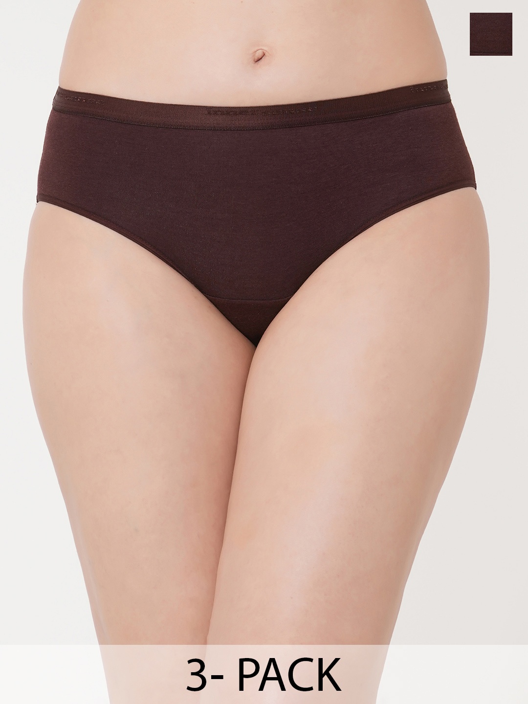 

Inner Sense Women Pack Of 3 Organic Cotton Antimicrobial Bikini Briefs ISP002-DS_DS_DS, Brown