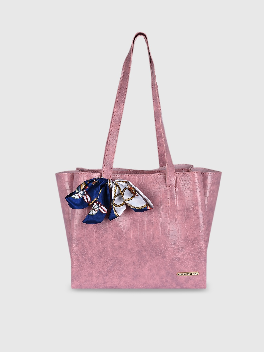 

Bagsy Malone Textured Structured Shoulder Bag with Bow Detail, Peach