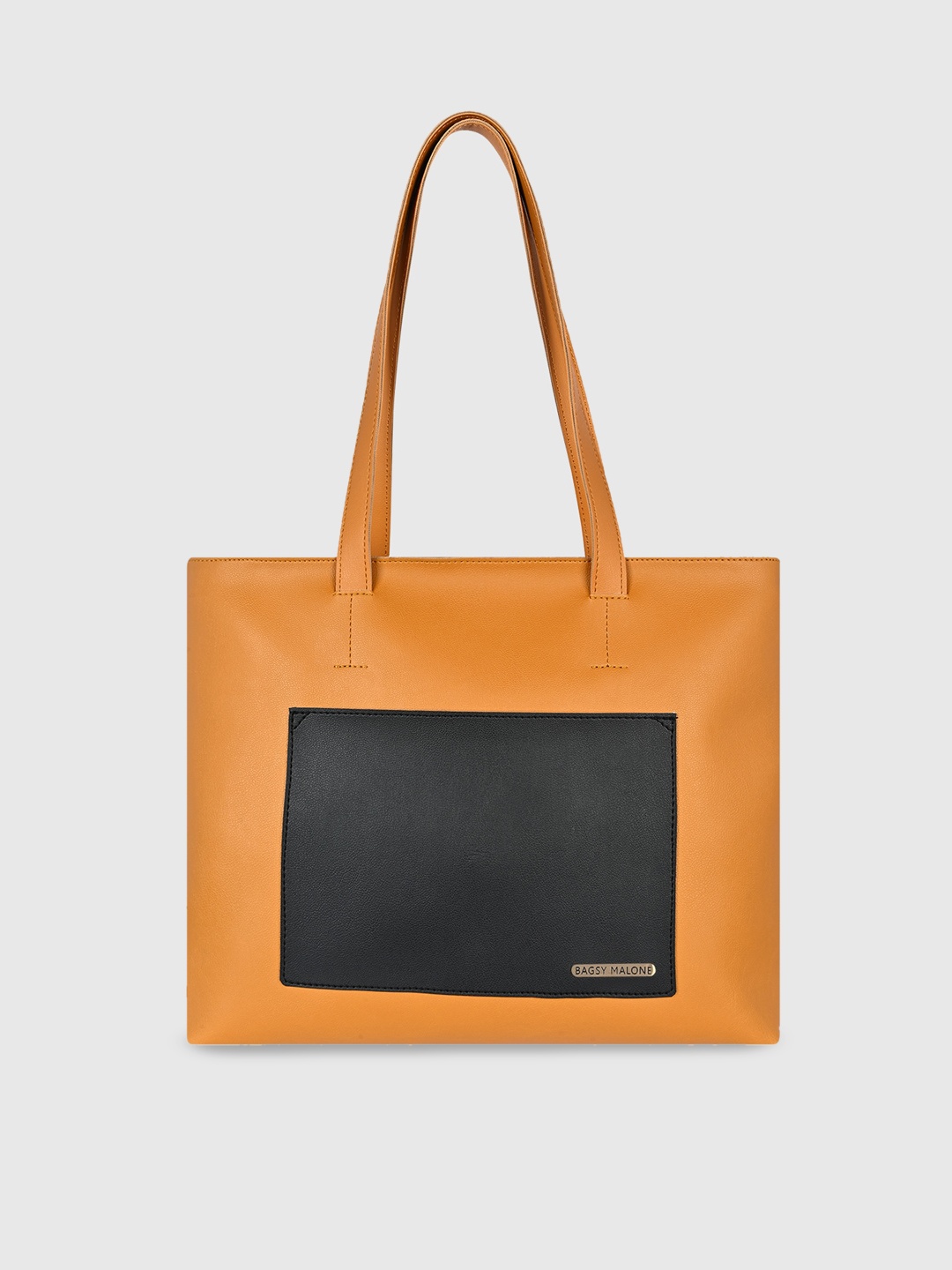 

Bagsy Malone Colourblocked Structured Shoulder Bag, Mustard