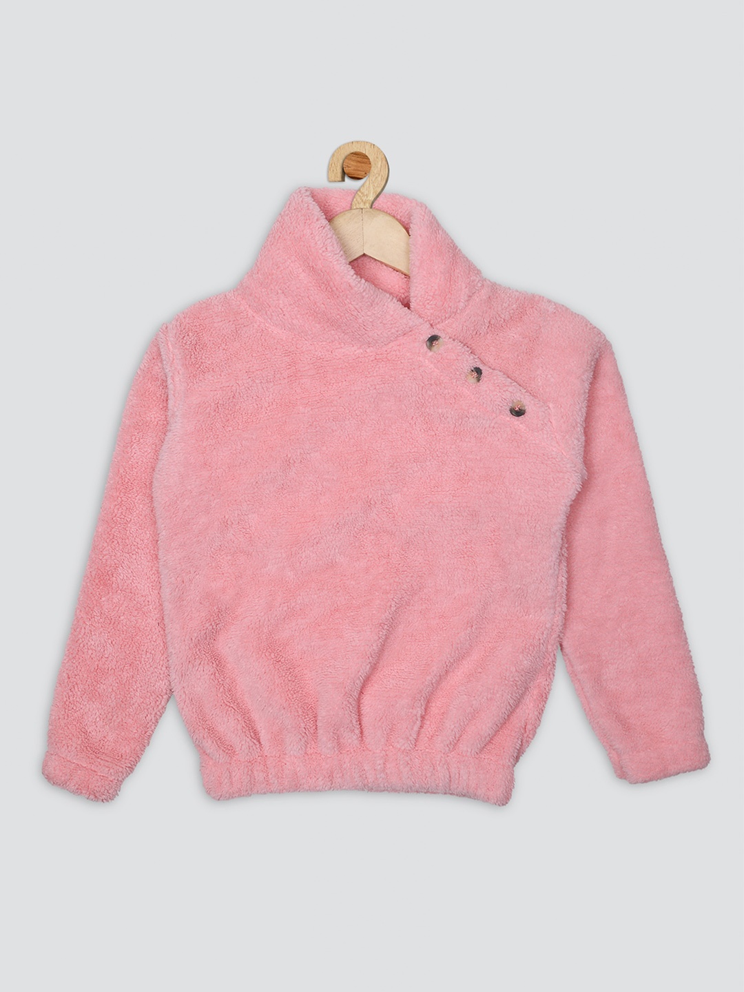 

Nins Moda Girls Turtle Neck Fleece Sweatshirt, Peach