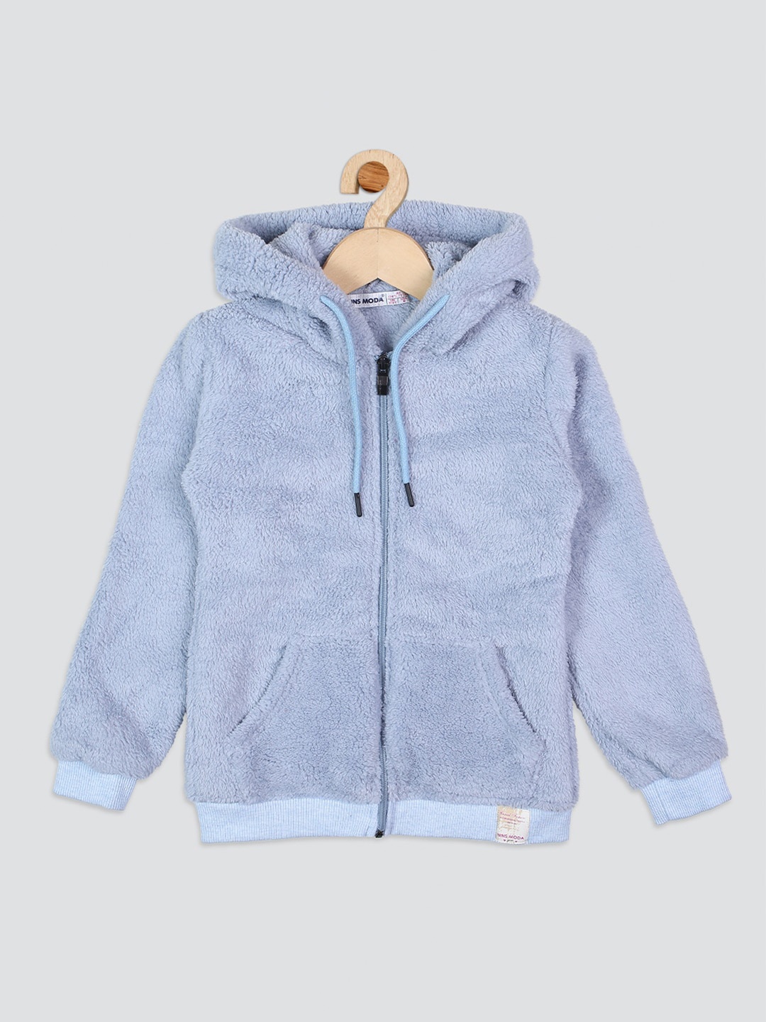 

Nins Moda Girls Front-Open Hooded Sweatshirt, Navy blue
