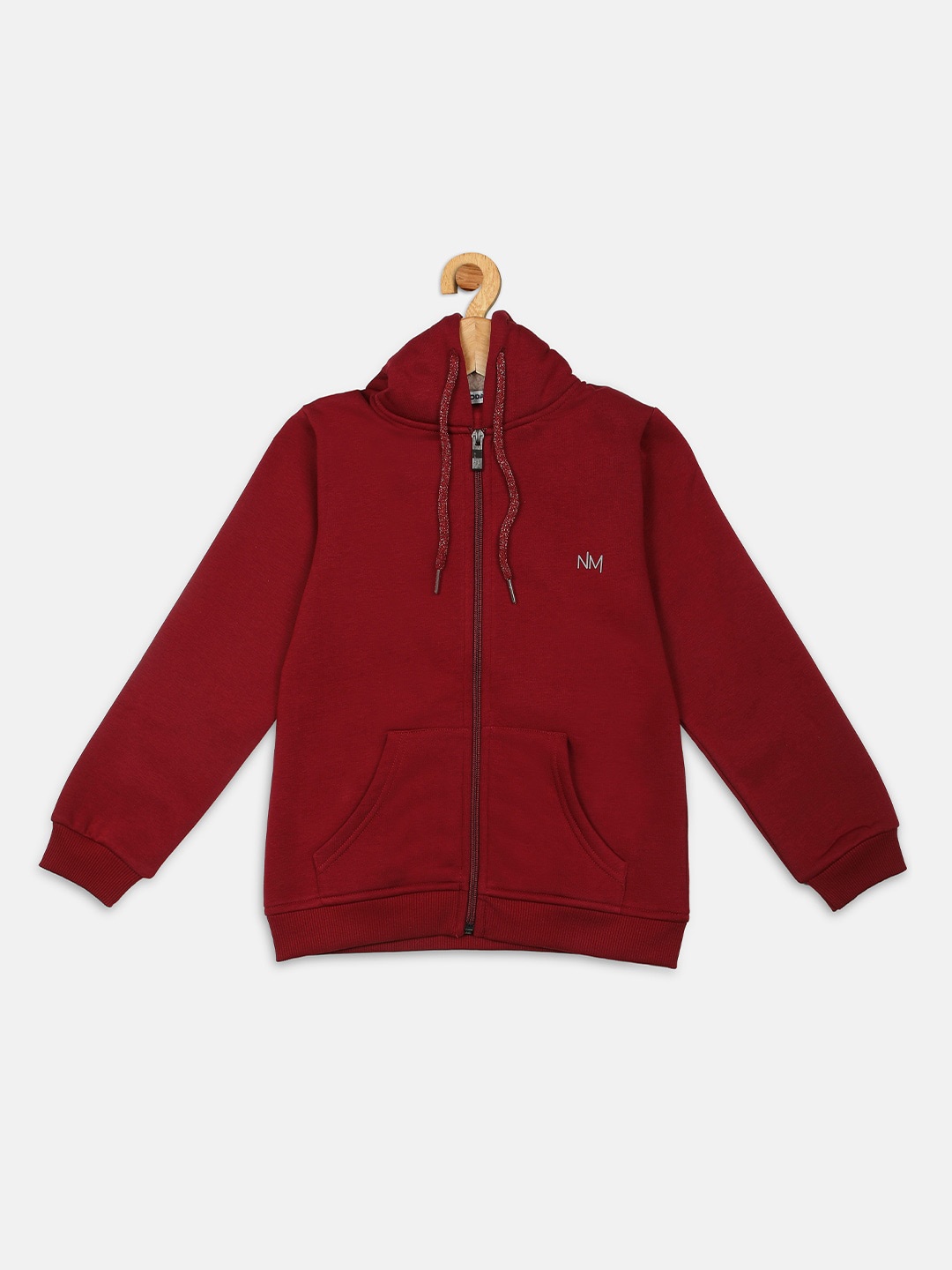 

Nins Moda Girls Front-Open Fleece Hooded Sweatshirt, Maroon