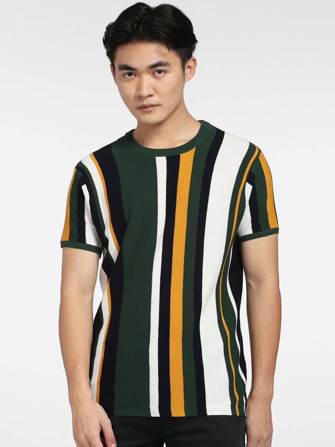 

Jack & Jones Men Colourblocked Cotton T-shirt, Green