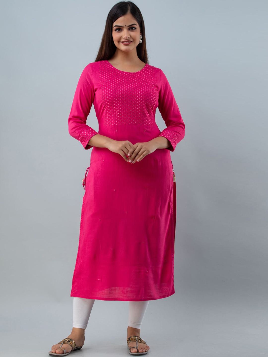 

GULMOHAR JAIPUR Women Embroidered Kurta, Pink