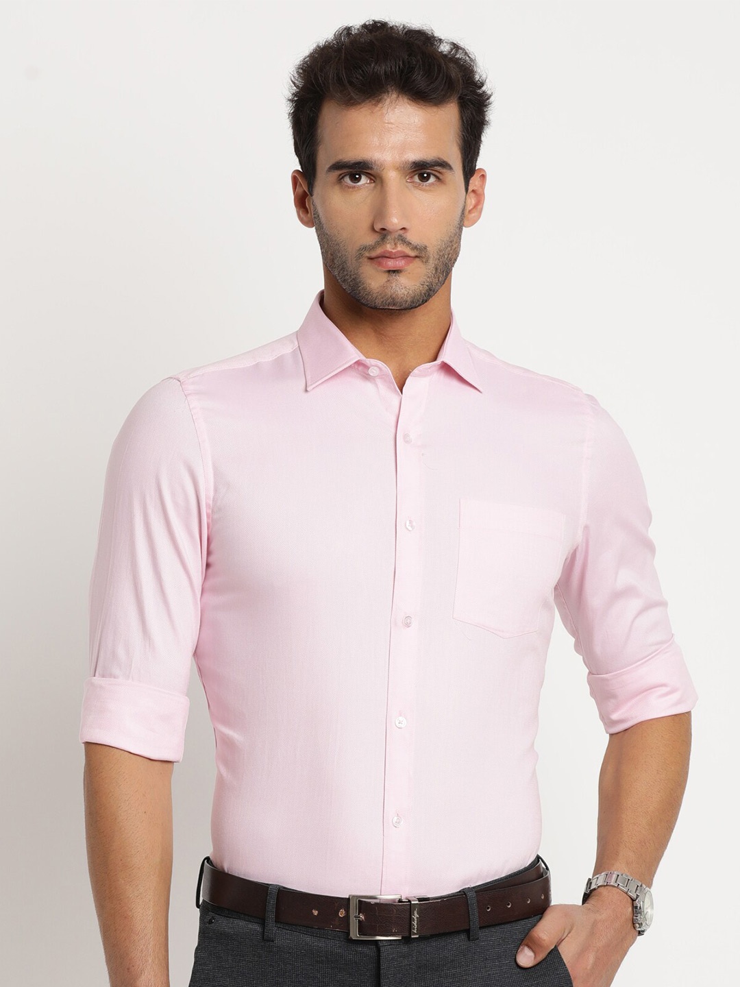 

Turtle Men Pink Slim Fit Formal Shirt