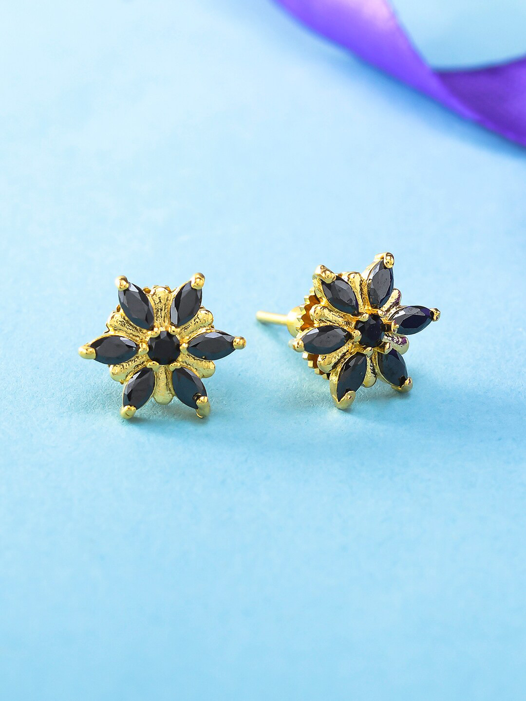 

Voylla Gold-Plated Contemporary Studs Earrings