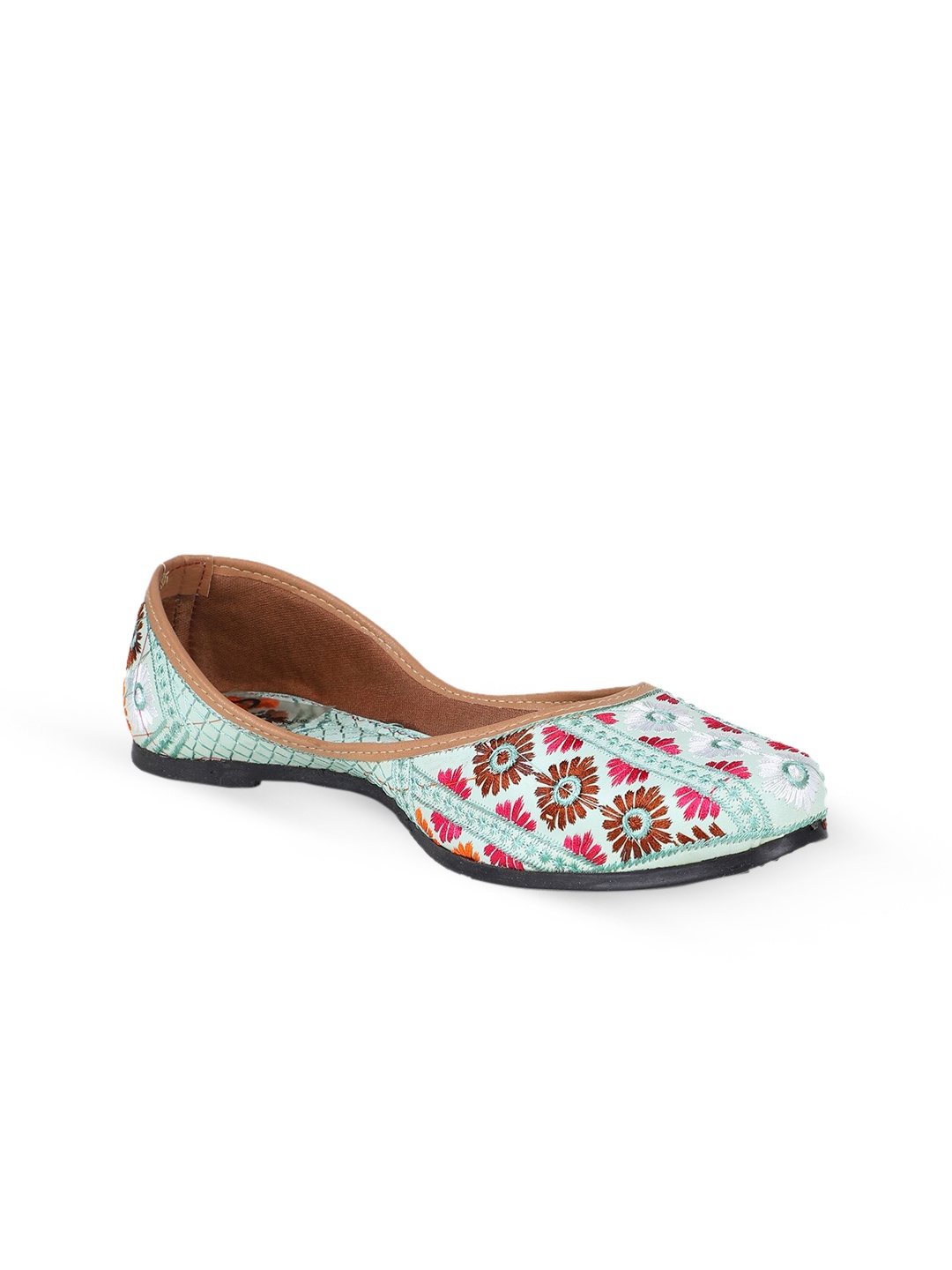 

The Desi Dulhan Women Embroidered Ethnic Mojaris, Green
