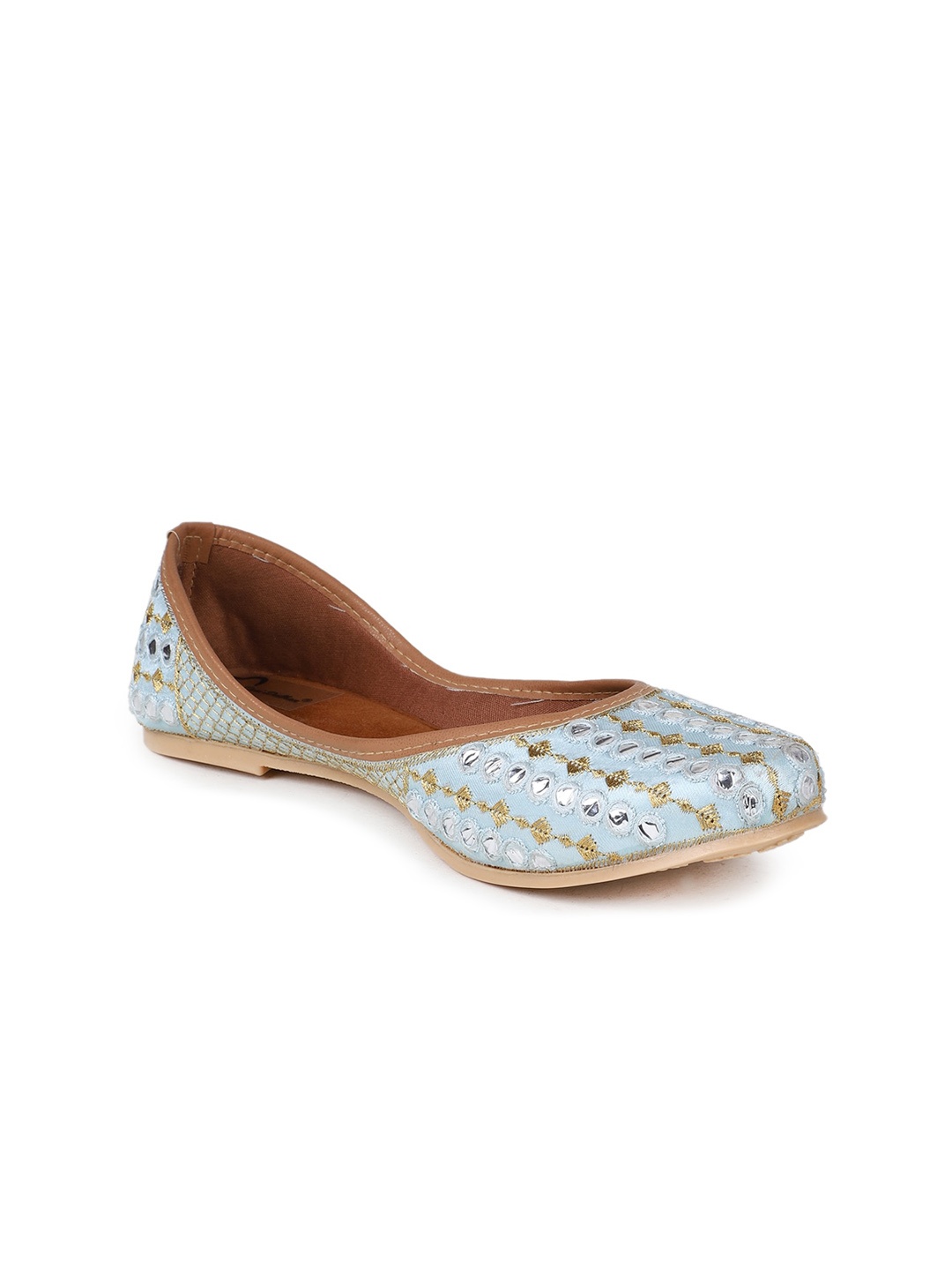 

The Desi Dulhan Women Embroidered Ethnic Mojaris, Blue