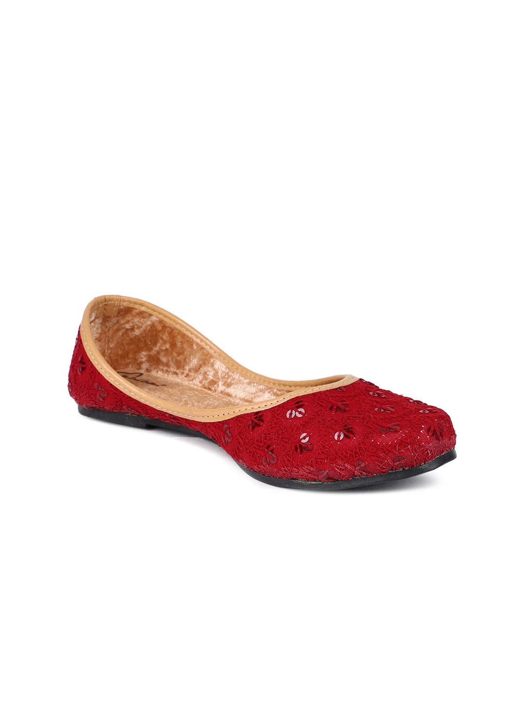 

The Desi Dulhan Women Embellished Ethnic Mojaris, Maroon
