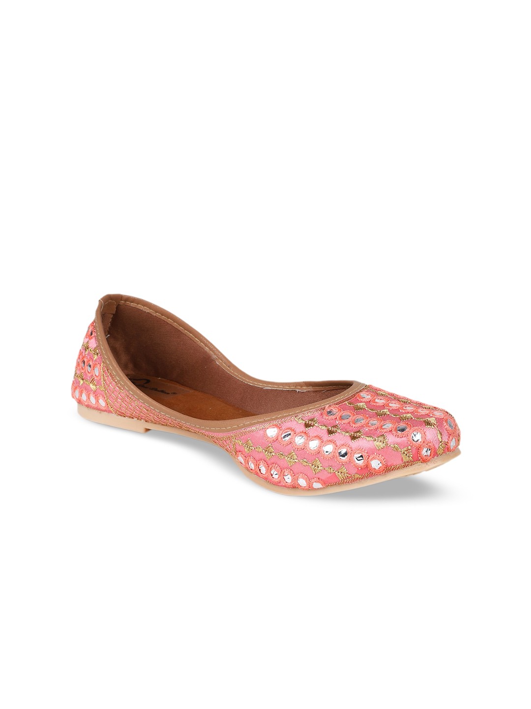 

The Desi Dulhan Women Embellished Ethnic Mojaris, Pink