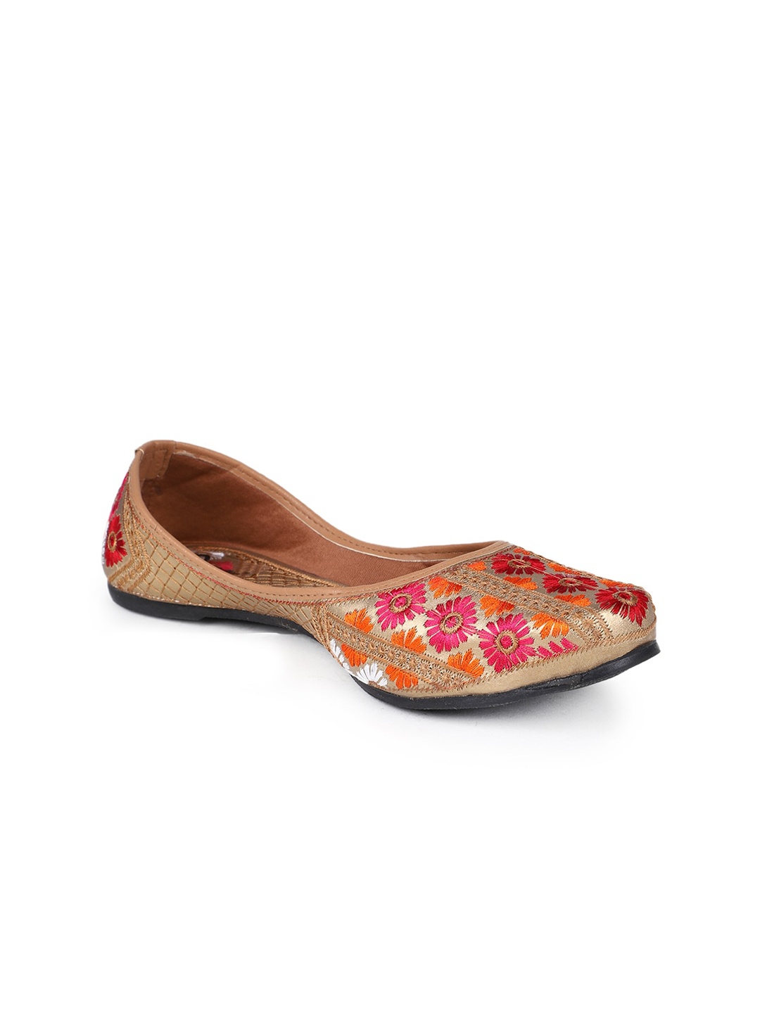 

The Desi Dulhan Women Embroidered Ethnic Mojaris, Copper