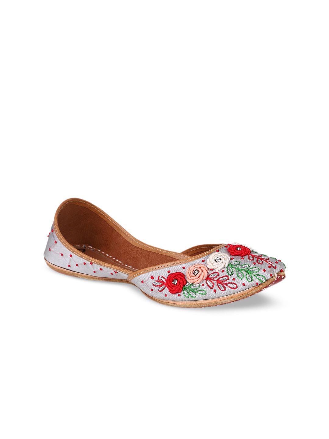 

The Desi Dulhan Women Printed Ethnic Mojaris, Grey
