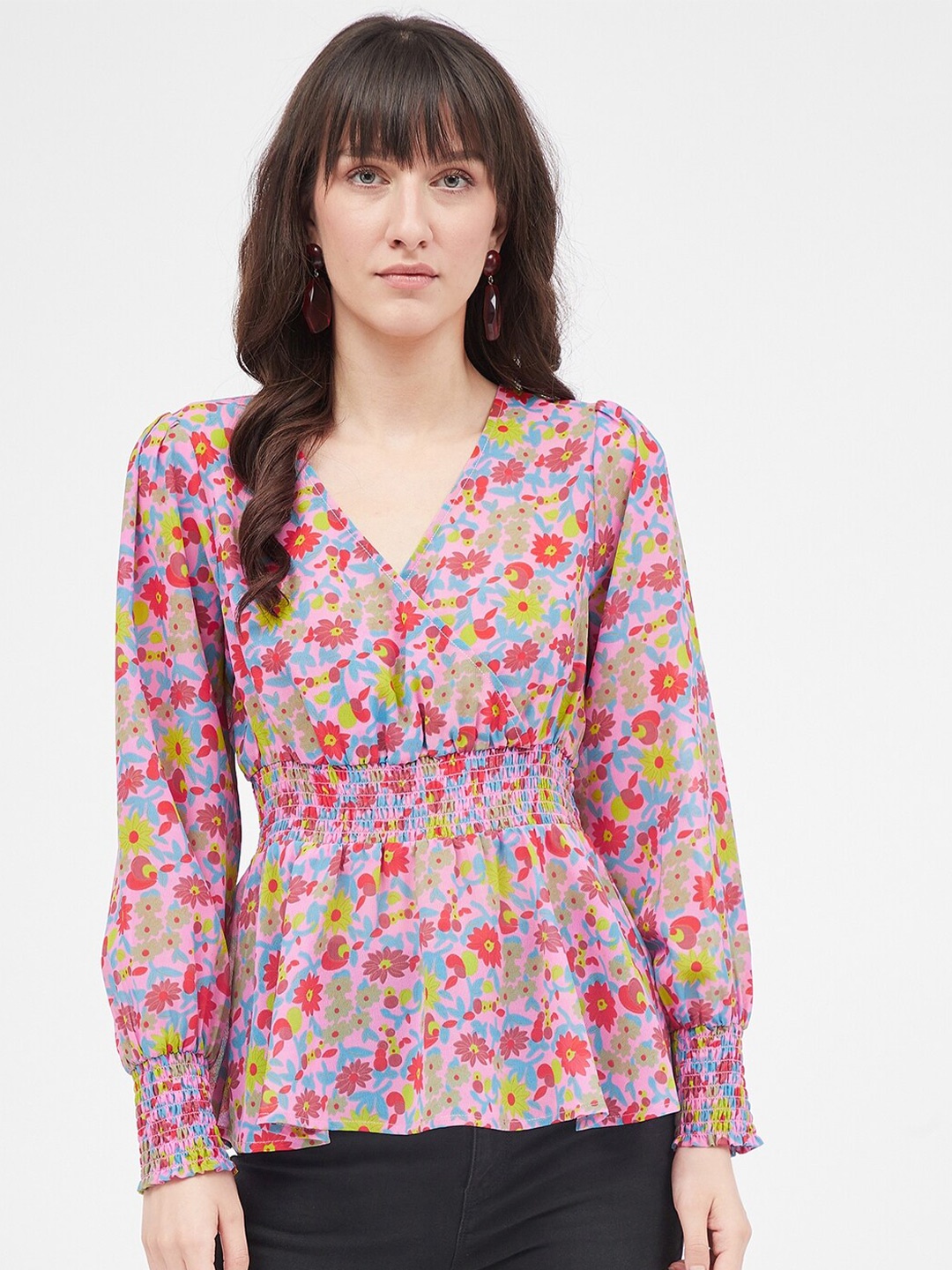 

Kibo Women Floral Printed Georgette Empire Top, Multi