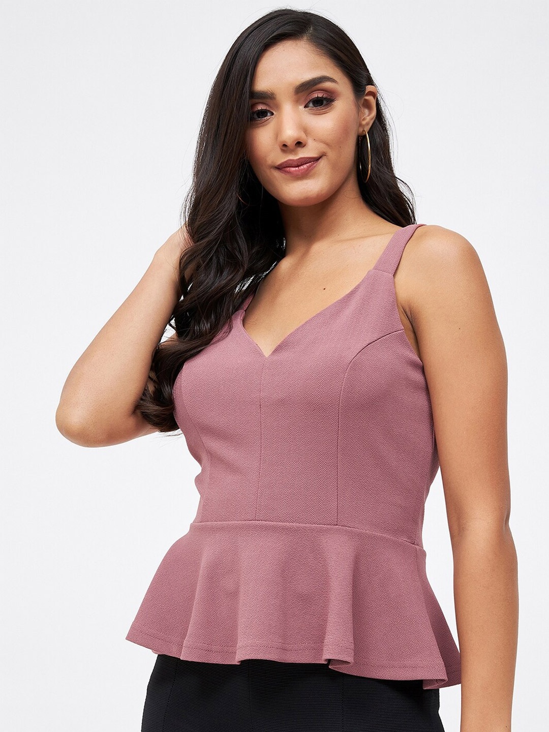 

Kibo Women Peplum Top, Peach