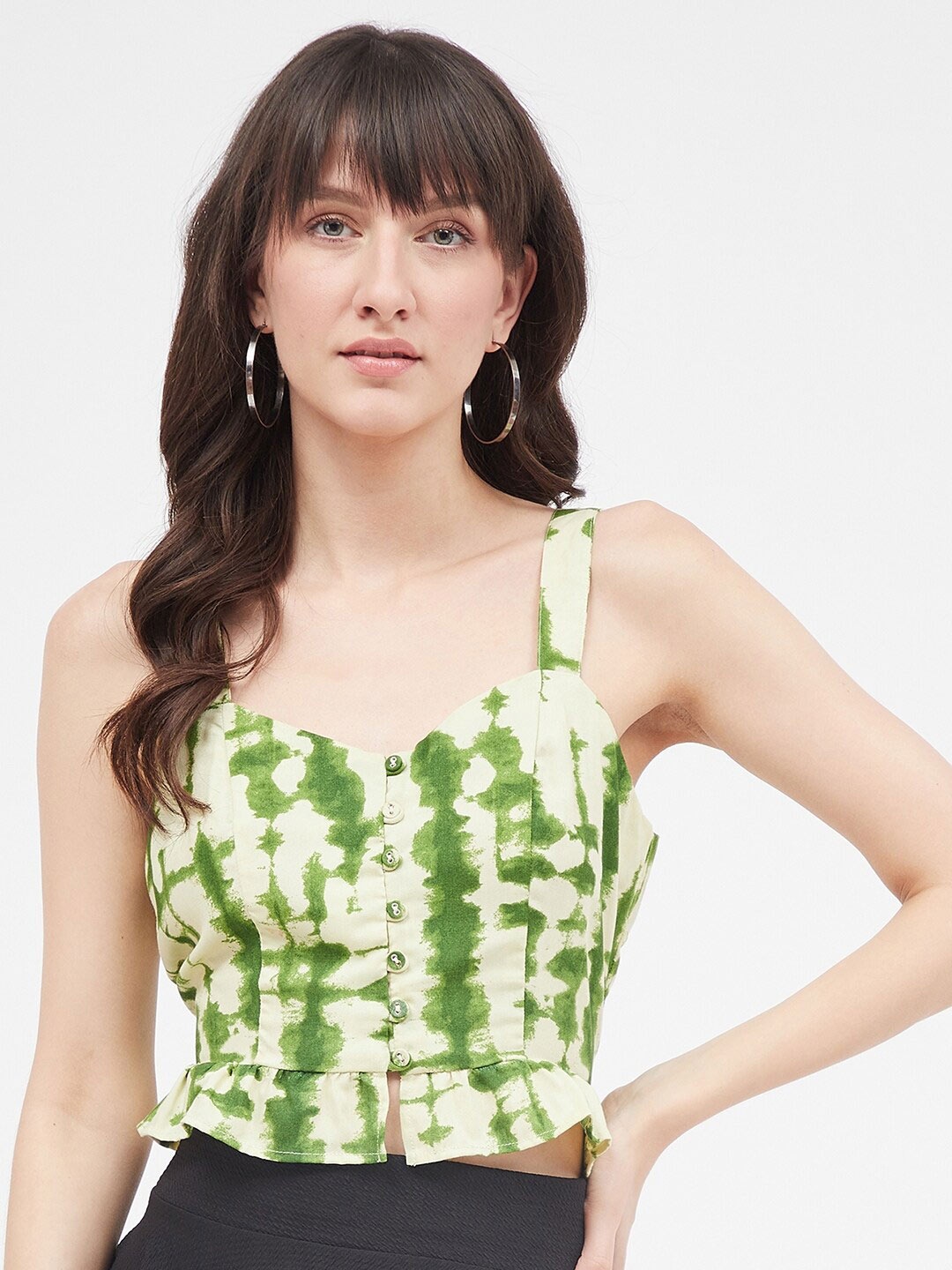 

Kibo Tie and Dye Crop Top, Green