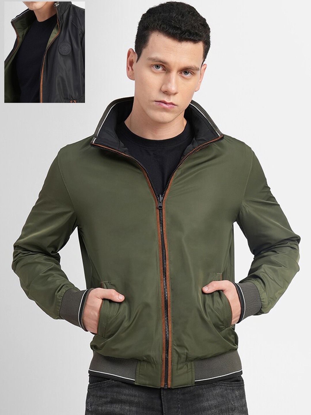 

Jack & Jones Men Bomber Jacket, Green