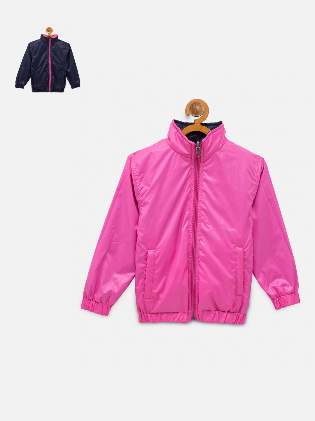 

NYNSH Boys Colourblocked Reversible Biker Jacket, Blue