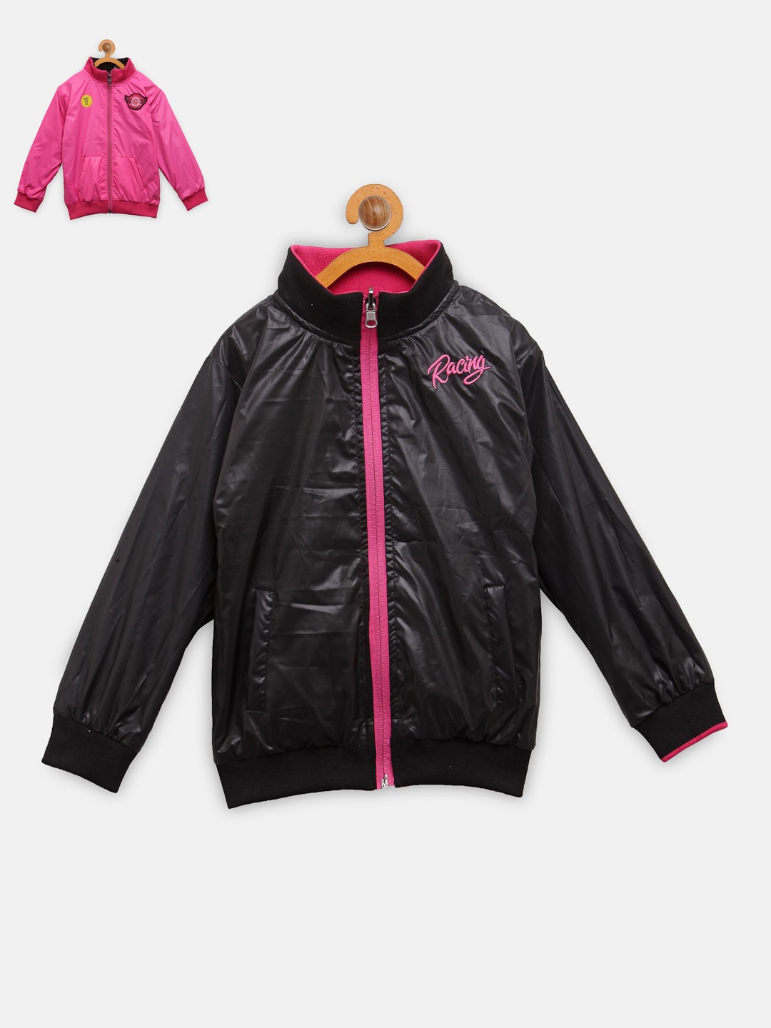 

NYNSH Boys Black Pink Reversible Bomber Jacket