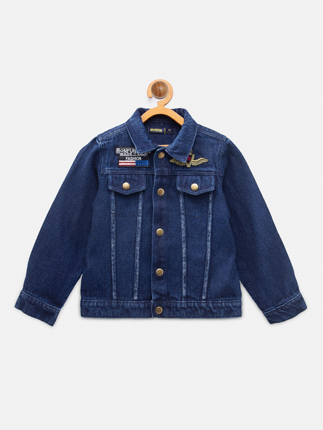 

NYNSH Boys Washed Denim Jacket, Blue