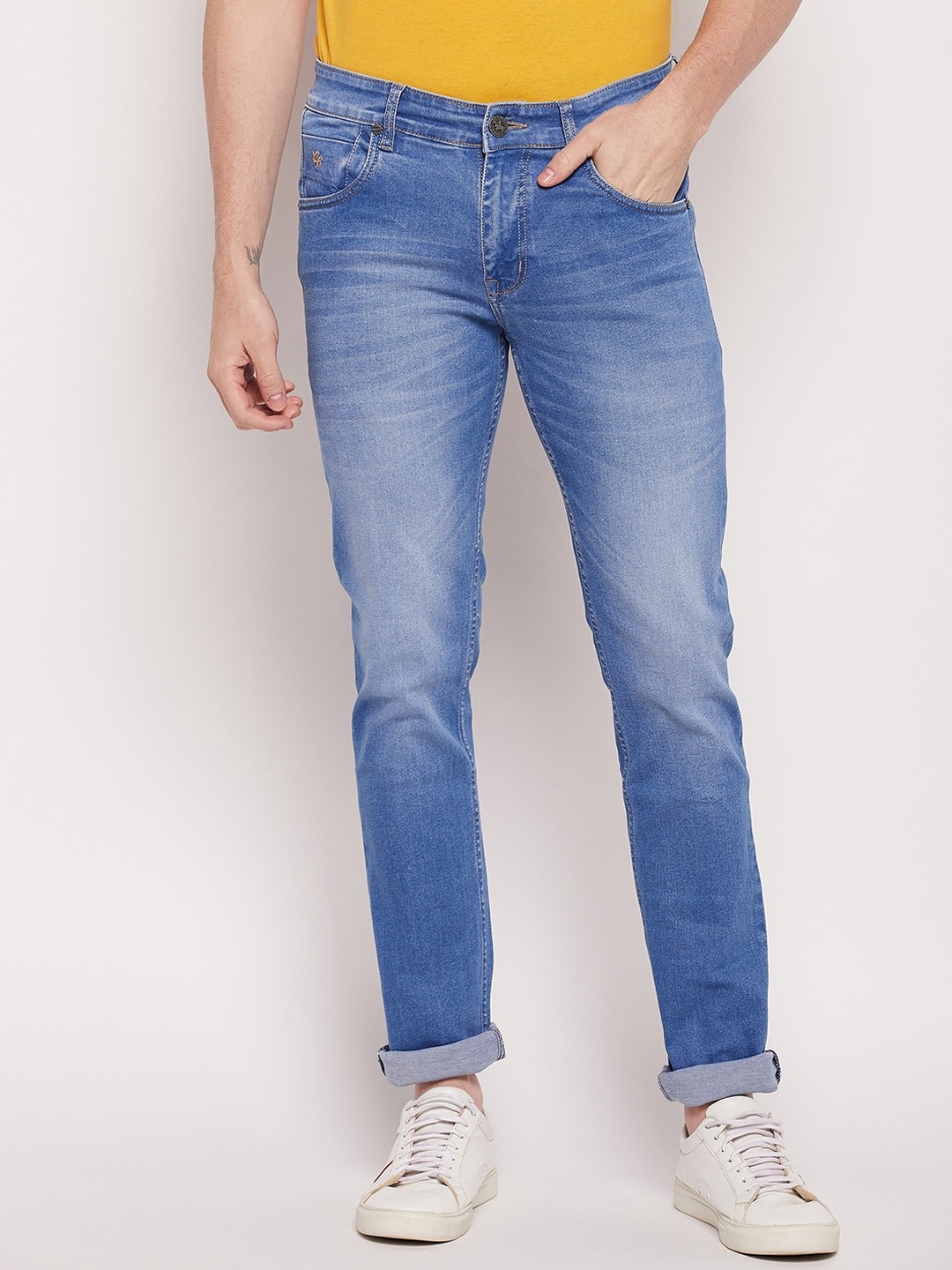 

Cantabil Men Heavy Fade Stretchable Jeans, Blue