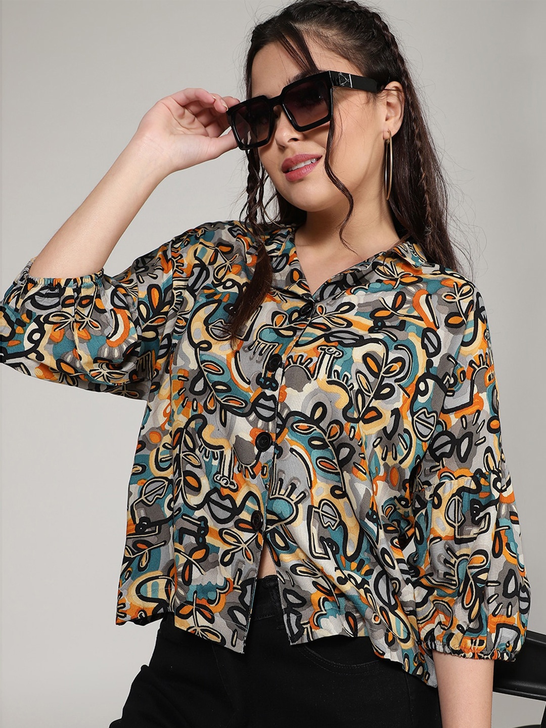 

J Turritopsis Print Top, Black