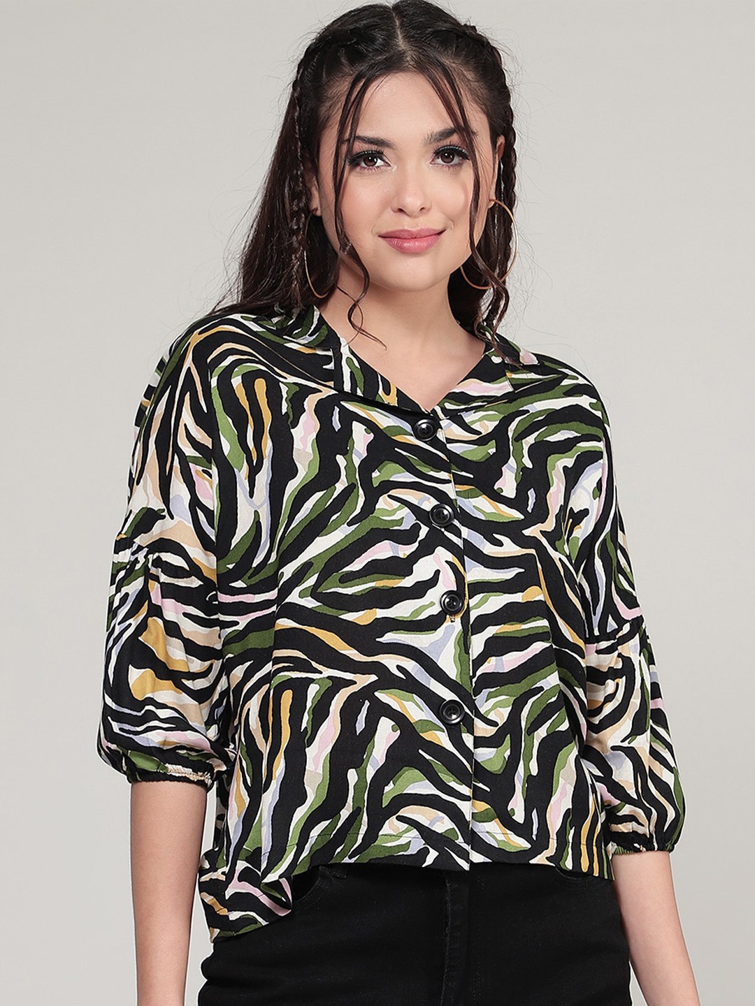 

J Turritopsis Print Shirt Style Top, Black
