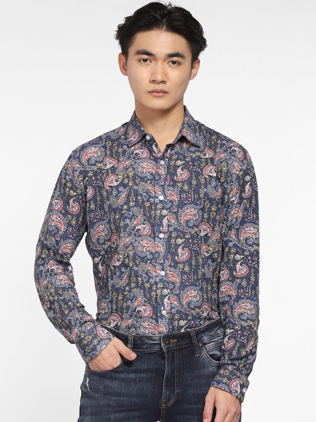 

Jack & Jones Men Printed Casual Shirt, Blue