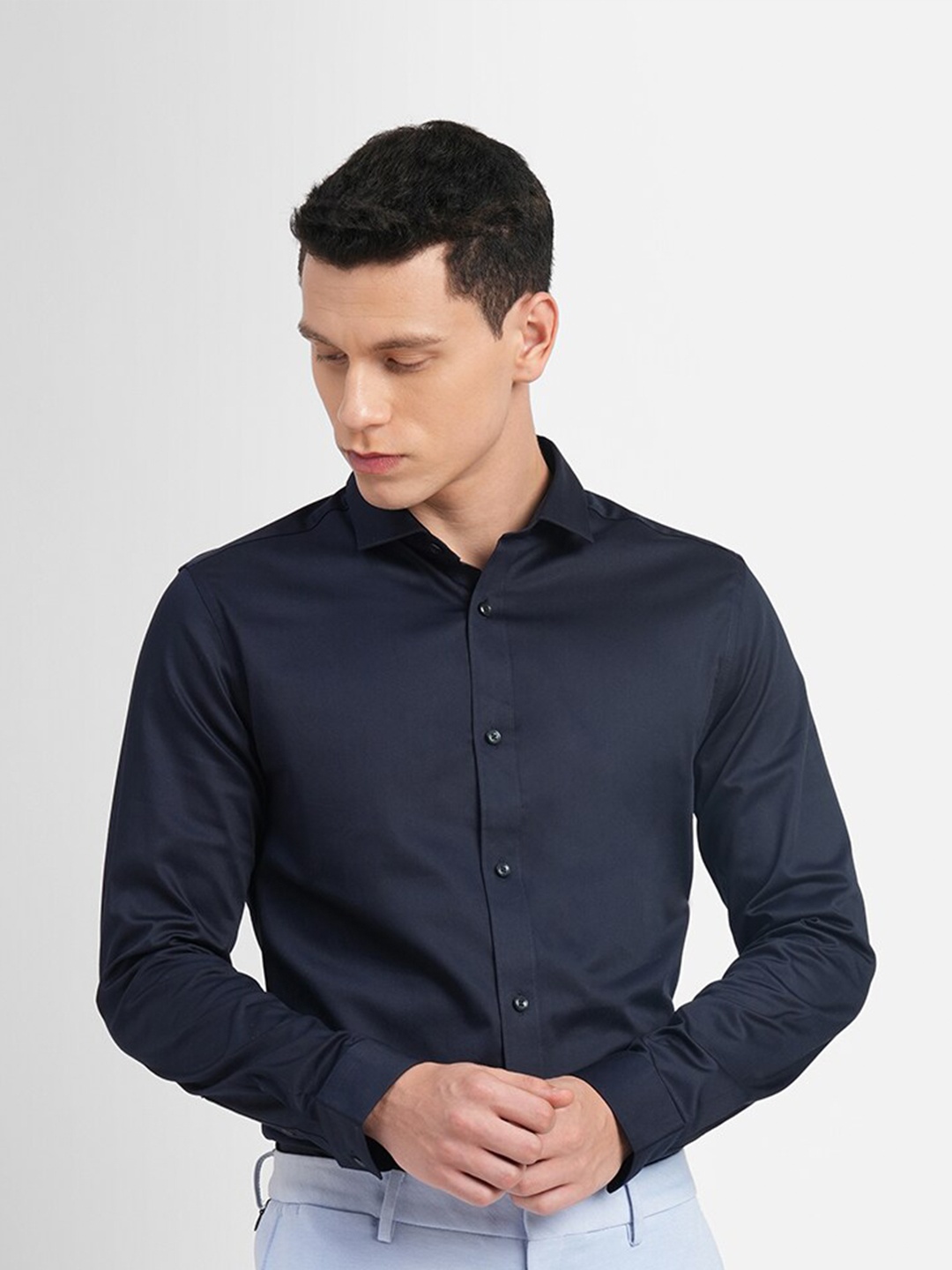 

Jack & Jones Men Slim Fit Casual Shirt, Navy blue