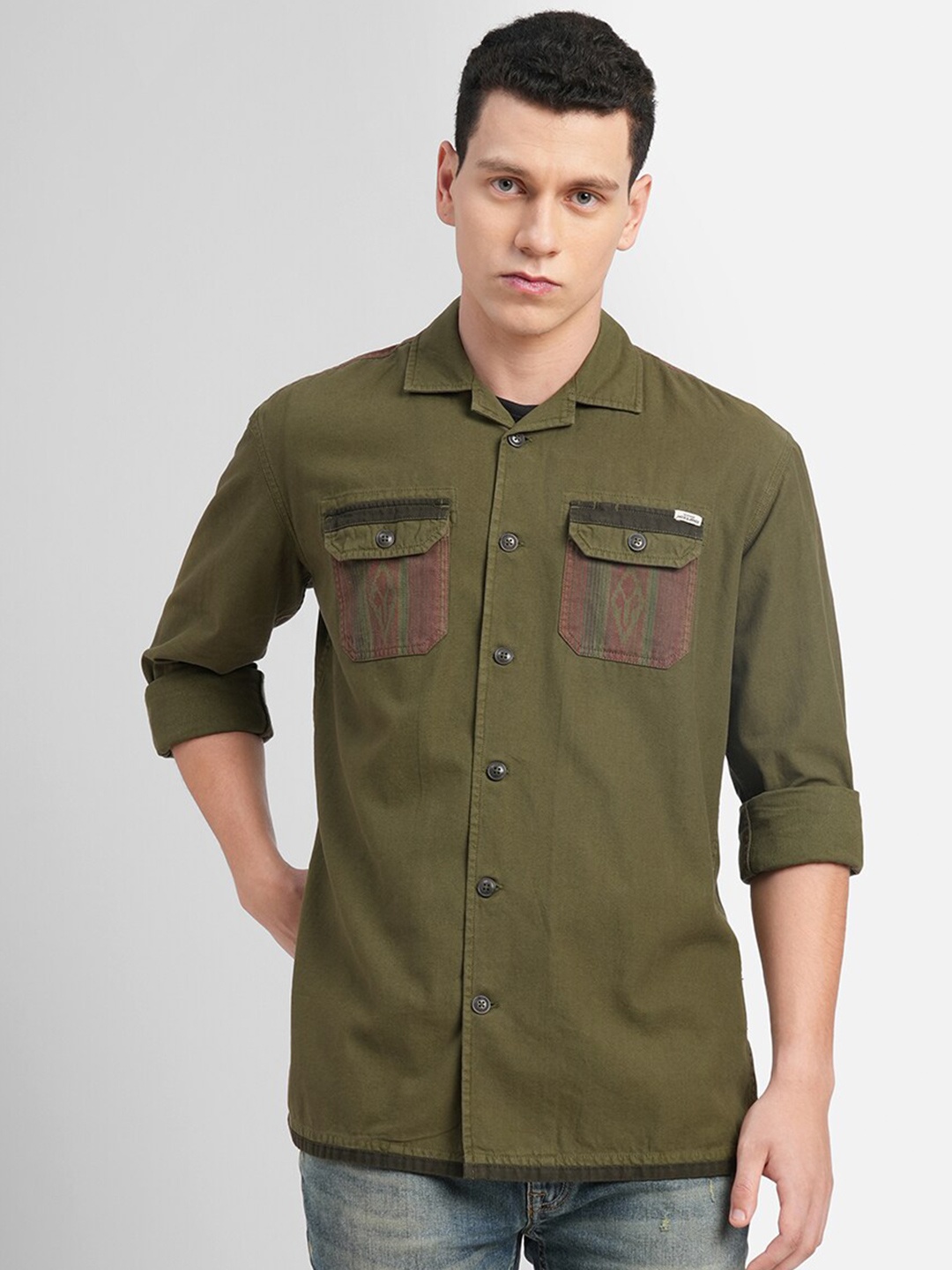

Jack & Jones Men Cotton Casual Shirt, Green
