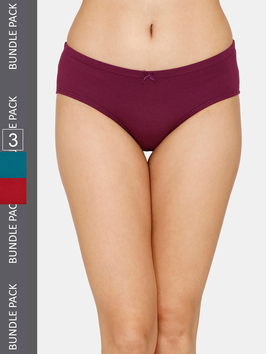 

Zivame Women Pack Of 3 Hipster Briefs, Purple