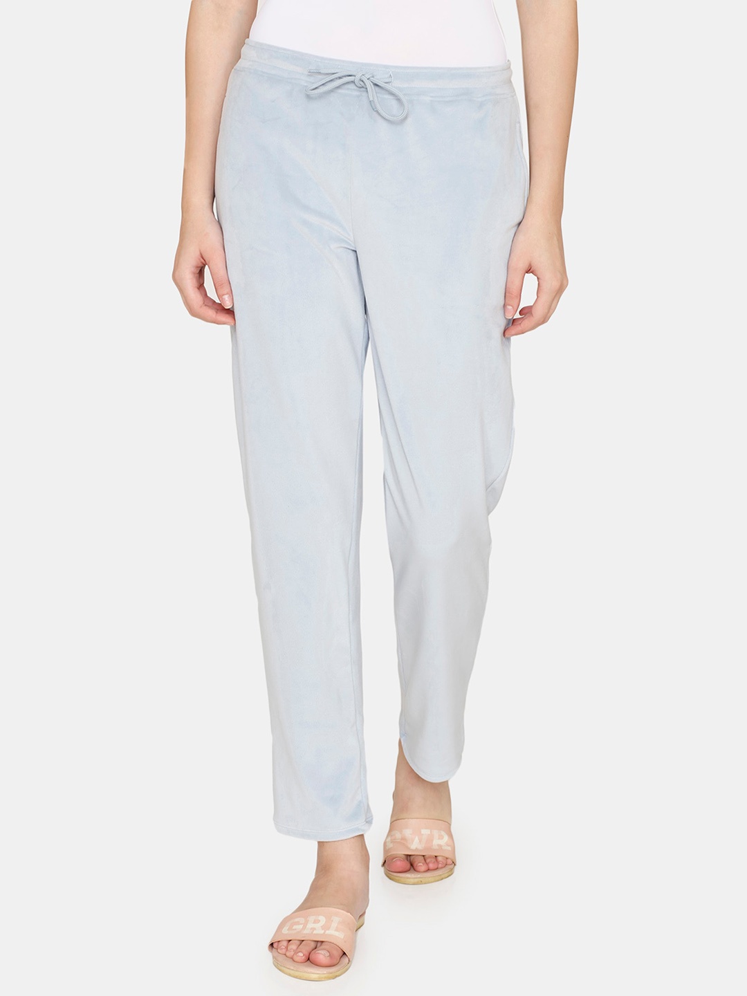 

Zivame Women Mid-Rise Lounge Pant, Blue